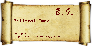Beliczai Imre névjegykártya